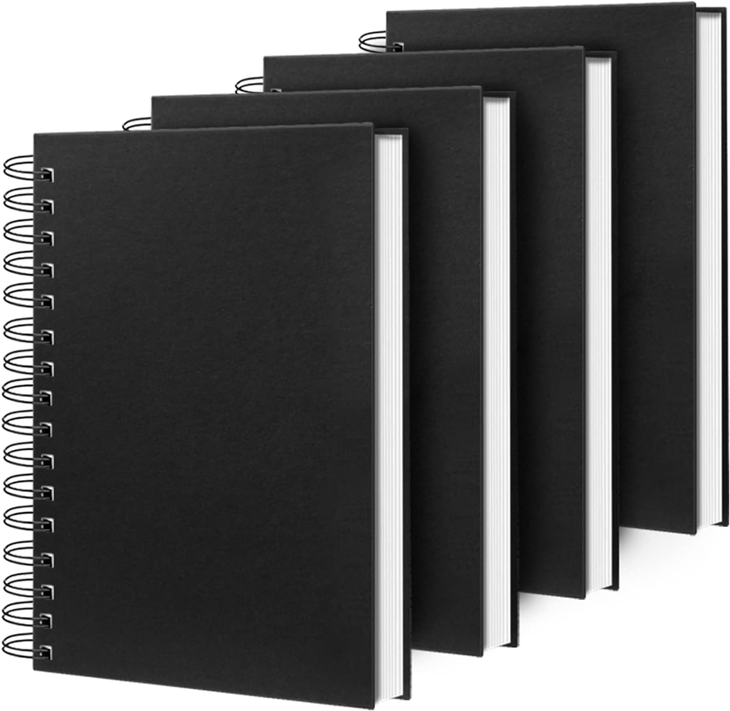 Cuaderno de espiral de 160 páginas con tapa dura rayada